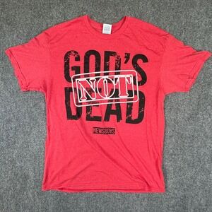 Newsboys Gods Not Dead Band T-Shirt Mens Large Red Heather Graphic Tee Delta